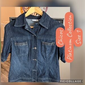 Chico’s Platinum Jean Jacket